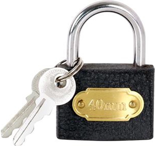 Vorhängeschloss 40 mm aus Stahl mit 2 Schlüsseln