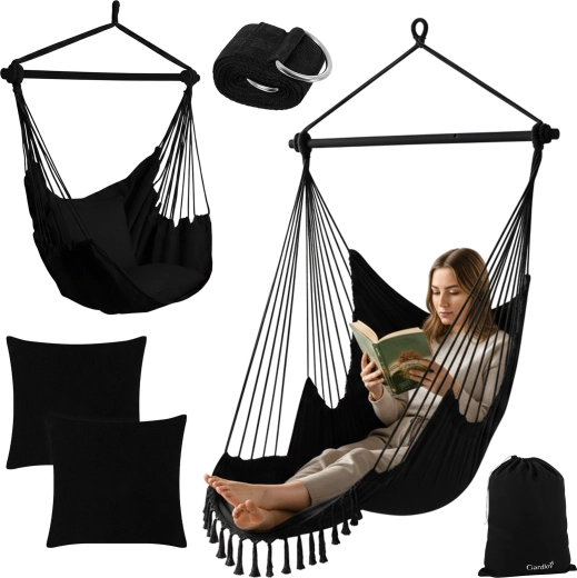 Hanging swing chair Gardlov 210 cm black