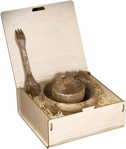 Cadeauset KUPILKA Premium S Brown – beker 21, kom 55 en spork 205