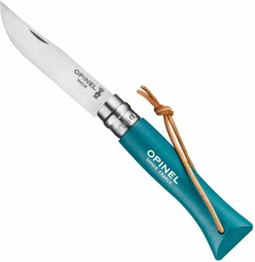 Opinel N°06 Trekking zakmes, turquoise, beukenhout, 7 cm