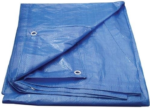 Afdekzeil met ringen 2 × 3 m, blauw – Economy