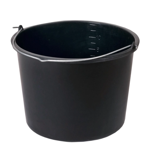 Bouwemmer 12 l met metalen handvat en interne maatverdeling