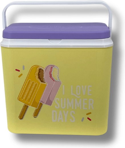 Portable passive cooler bag 24 l with ice cream motif