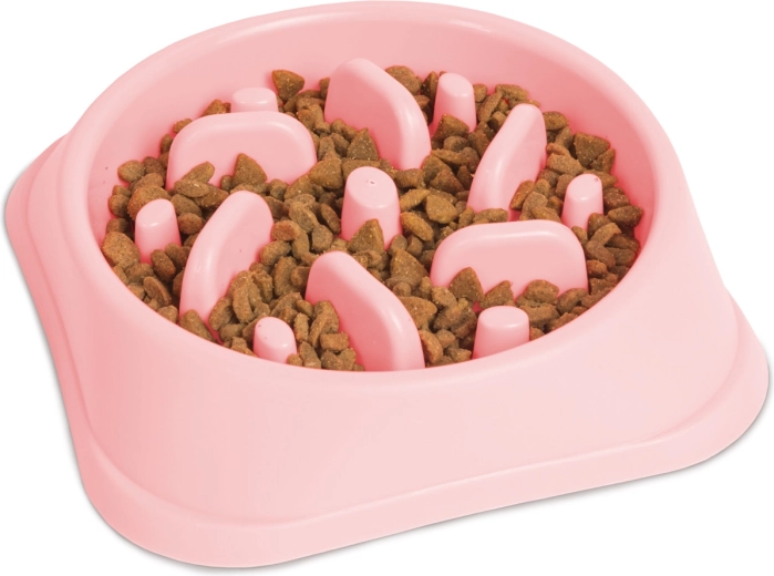 Écuelle anti-glouton pour chiens, corail