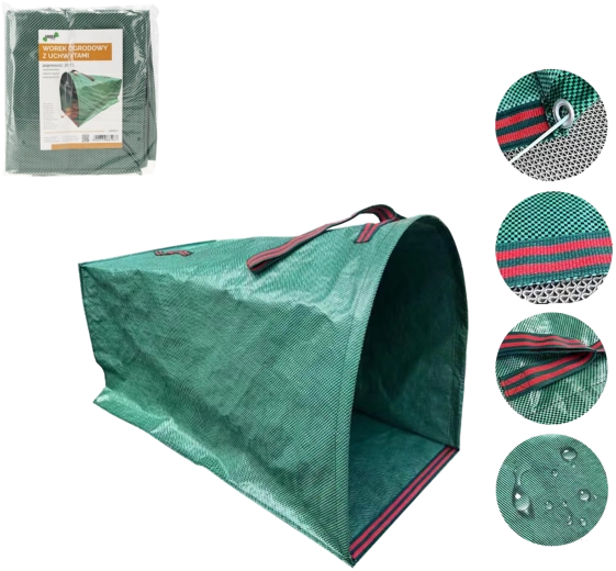 Garden folding waste bag 200 l with handles