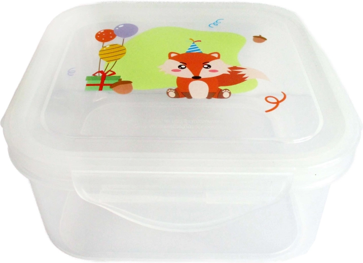 Kunststof voedselcontainer met vosmotief 760 ml
