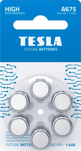 Batterijen voor gehoorapparaten Tesla A675