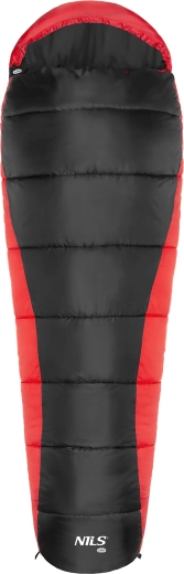 NILS Camp Mummy Sleeping Bag, black–red