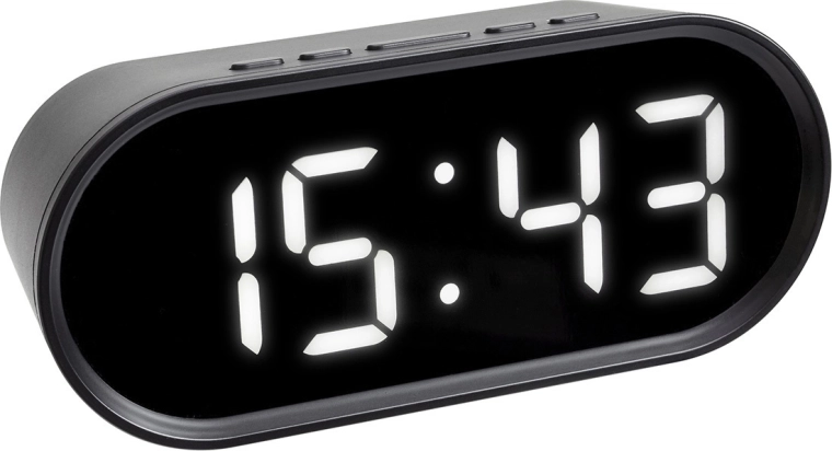 Digitaler TFA-Wecker mit inverser Anzeige und weißen LED-Ziffern