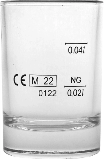Schnapsglas mit Doppelskala 20/40 ml Chile