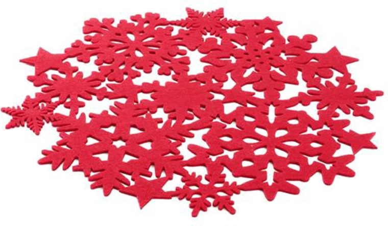 Felt round placemat 38 cm red