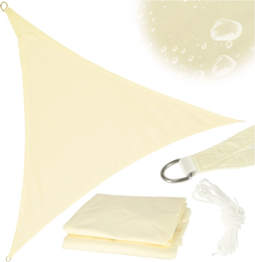 Outdoor waterproof triangular beige sun shade sail 4x4x4 m