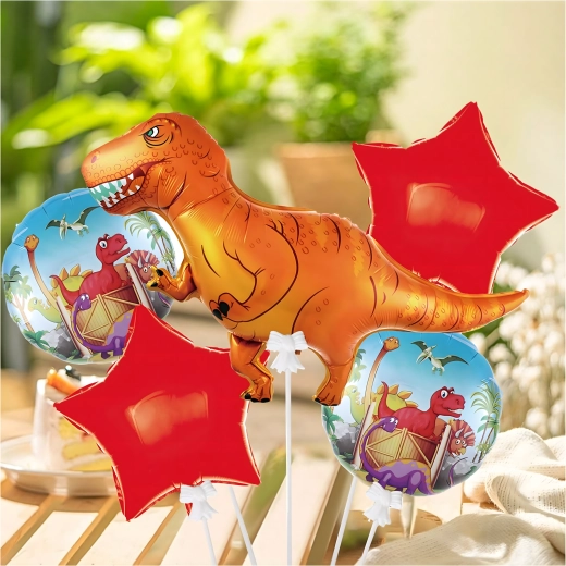 Ensemble de ballons d’anniversaire dinosaure, 5 pcs