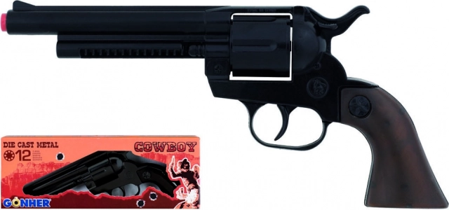 Cowboy revolver metal black 12 shots