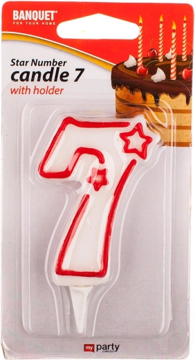 Geburtstagskerze Zahl 7 MY PARTY 7 × 4,5 cm