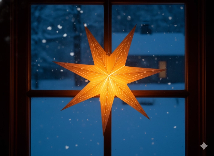 Papieren kerstster 60 cm goud