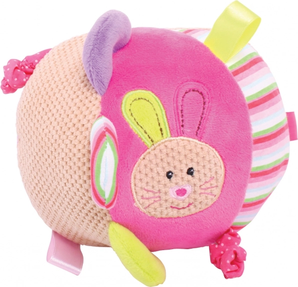 Balle motrice en textile pour bébés Lapin Bella