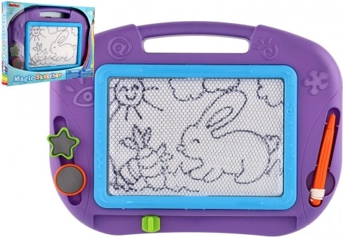 Magnetisch tekentablet met accessoires, plastic 32x24 cm in doos