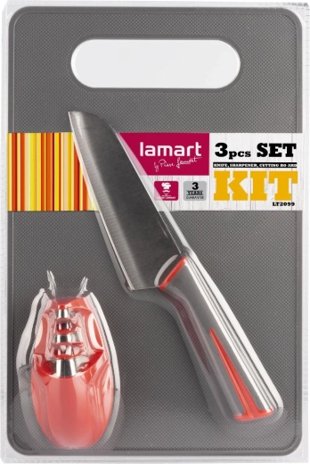 Lamart Küchenset mit Messer, Messerschärfer und Schneidebrett