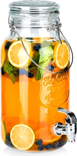 Distributeur de boissons en verre avec robinet 4 l