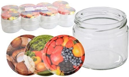 Einmachglas 330 ml TWIST 82 mit Deckeln, Mix aus Dekoren (8 Stk.)