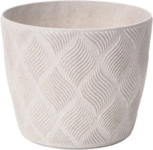 Pot de fleurs FLOW Petit Eco Wood 19 cm blanc