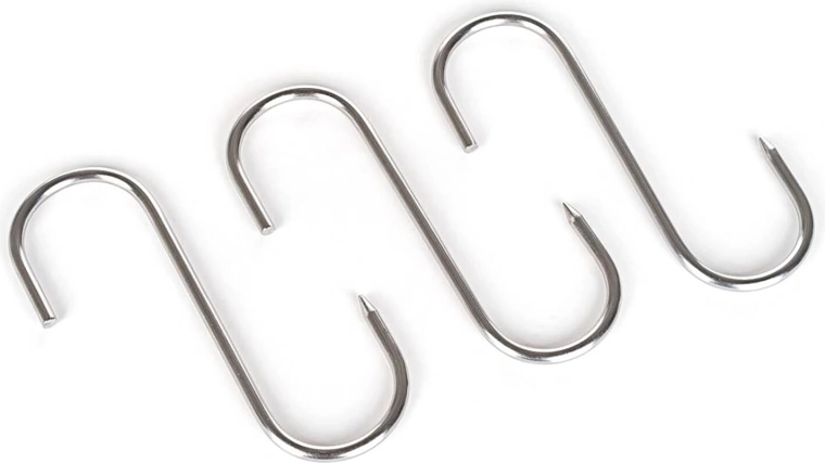 AKCENT Stainless Steel Smoking Hooks 13 × 9 cm, 5 mm diameter (3 pcs)