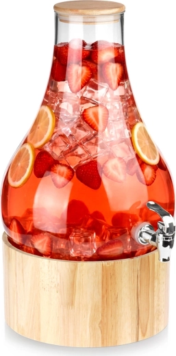 Glass beverage dispenser with tap and stand 6.5 l