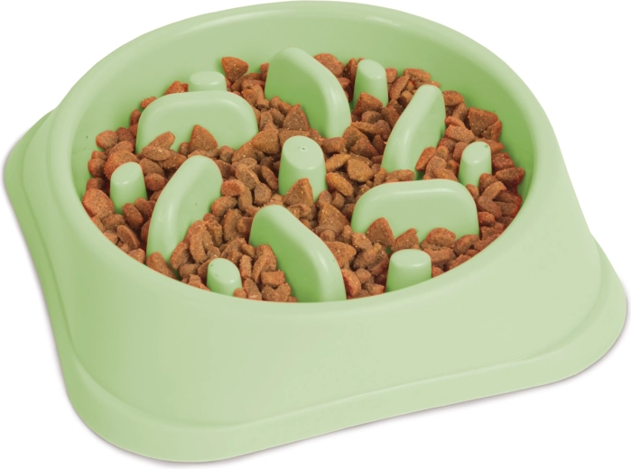 Gamelle anti-glouton pour chiens verte