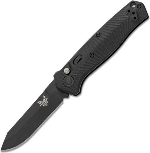 Benchmade Mediator automatische tactische vouwmes, volledig zwart, 8,4 cm, G10