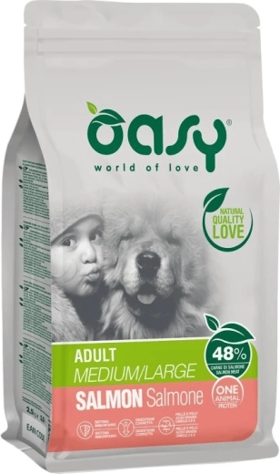 Oasy One Animal Protein Adult Medium/Large au saumon 12 kg
