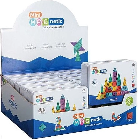 Magnetisches Mini-Baukasten-Set mit 45 Teilen in der Blechdose