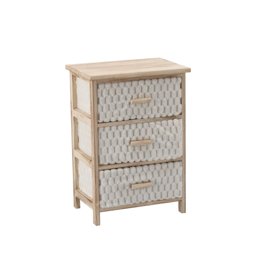 Commode avec 3 tiroirs textiles 40 × 29 × 58 cm