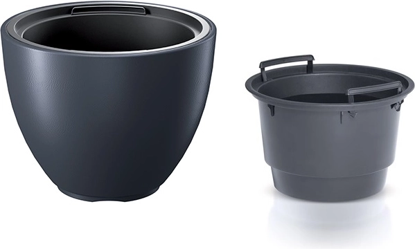 Flower pot with insert 29.8 cm anthracite