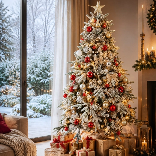 Artificial Christmas tree, heavily snow-flocked spruce 160 cm premium - 1 piece