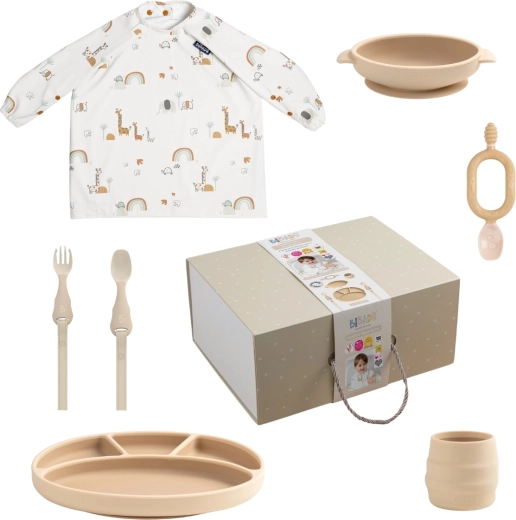 Bibado feeding gift set fawn/serengeti spaghetti