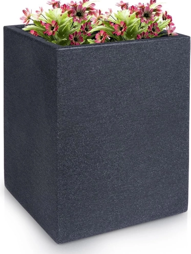 Plastic garden square planter anthracite 29 × 40 cm