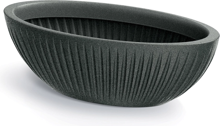 Ovale bloempot Latia 58 cm zwart graniet