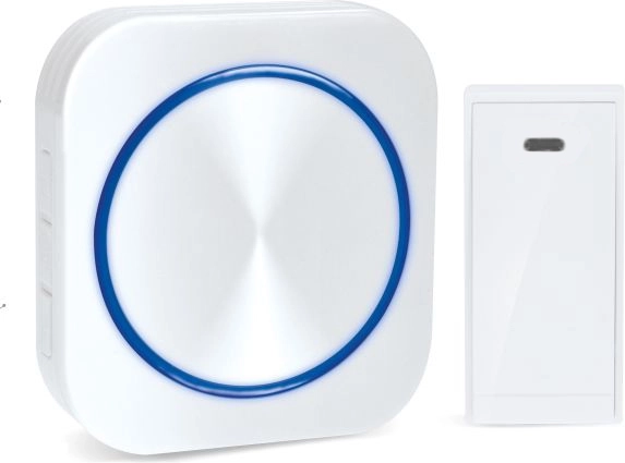 Solight kabellose Türklingel für die Steckdose mit batterieloser Taste (Learning Code), weiß