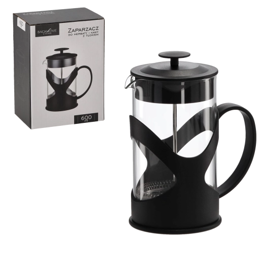 French press for coffee and tea 600 ml with borosilicate glass plunger