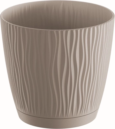 Cache-pot Sandy P avec soucoupe 18,8 cm moka