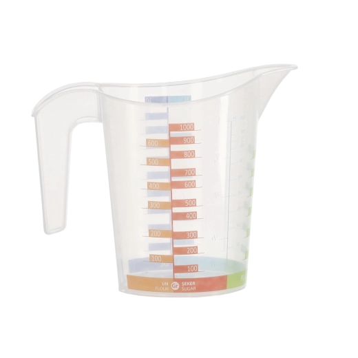 Kunststof maatkan 1 l met handgreep