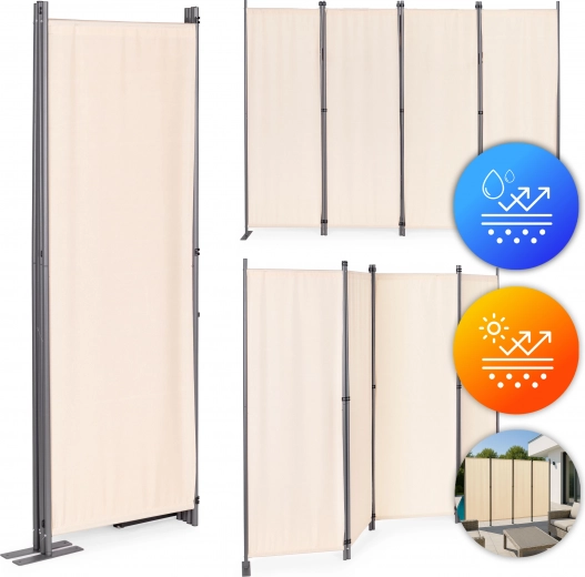 Folding 4-panel Garden and Room Divider 167x216 cm Beige MultiGarden