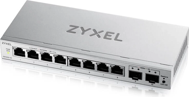 Zyxel GS1200-10 v3 – 8-port Gigabit switch with 2 SFP uplinks