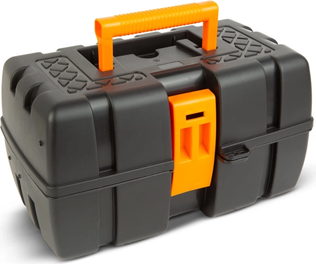 Kunststof gereedschapskoffer met drievoudige organizer 37 x 23 x 21 cm