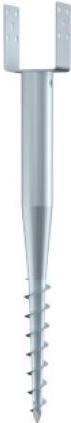 Vissage de terre avec étrier en U 70×90 mm, longueur 900/765 mm, acier galvanisé