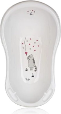 Petite baignoire pour enfant 84 cm avec décor chat – blanc