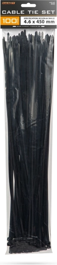 Colliers de serrage noirs 450 × 4,6 mm, 100 pièces