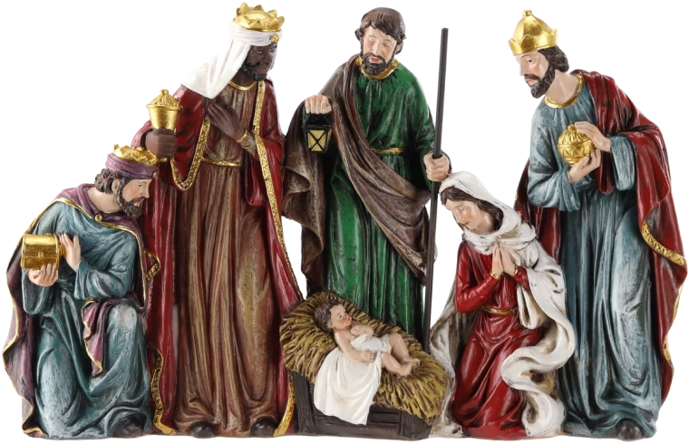 Decorative Nativity Scene The Birth of Jesus with the Three Kings - 1 piece