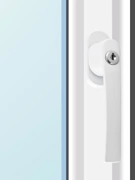 Poignée de fenêtre verrouillable à clé – blanche